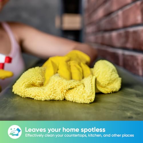 HOMEXCEL Yellow Microfiber Cleaning Cloth, 24 Pack Premium Microfiber Towels for Cars, Lint Free, Highly Absorbent, Reusable Cleaning Rags for Car, Household, Kitchen, Window, 11.5"X11.5" - color: Yellow