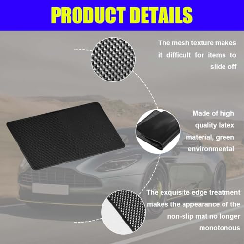 Car Dashboard Anti-Slip Silicone Pad, 7.5''x4.7'' Sticky Adhesive Mat - size: 7.48'' x 4.72''