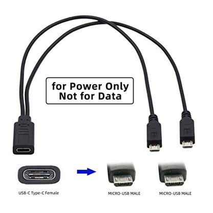 chenyang USB C Splitter Multi Charging Cable,USB C 1 to 2 Micro USB Charge Extension Cable Supports Charging Two Devices at The Same Time 0.98FT/0.3M - style: USB C 1 to 2 Micro USB