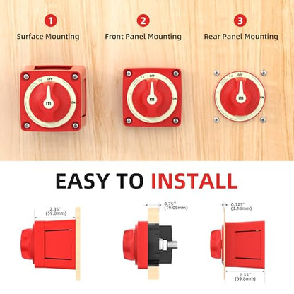 Battery Disconnect Switch 12V 48V Marine Battery Cut Off Switch 300A Heavy Duty Ignition Protected On/Off Battery Kill Switch for Car Boat RV ATV UTV Vehicles - color: 300A On-Off