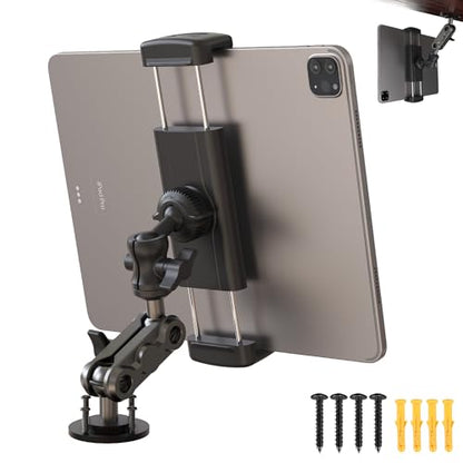 Tablet Holder For Car Mount Dashboard Aluminum Heavy Duty Drill Base 360° Rotating Mount for Trucks Dashboard Cars and Commercial Vehicles,Boat,Wall Compatible with 4.7～12.9 inch Tablets/Phone