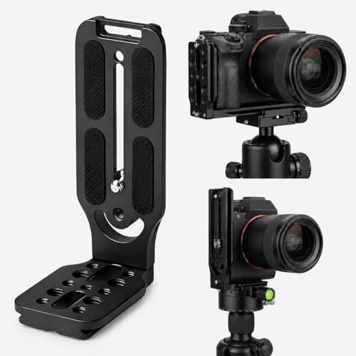 DSLR Camera L-Bracket, Vertical & Horizontal Switching Quick Release Plate, Compatible with Canon Nikon Sony DJI Osmo Ronin Zhiyun Stabilizer, Tripod & Monopod