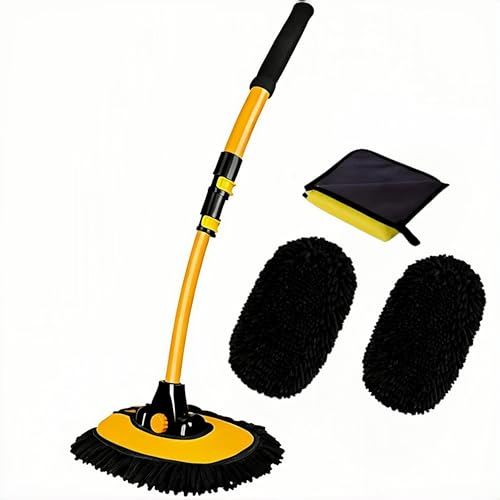 BMLEI Car Wash Brush with Long Handle, Cleaning Mop Car Wash Kit,Yellow - color: Yellow02