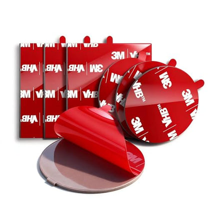3M Double Sided Pads, Heavy Duty, 3 Square & 3 Round Adhesive Pad, 6 Pack - size: 2.2"×2.2"+1.5"(6 Pack), style: Variety Pack