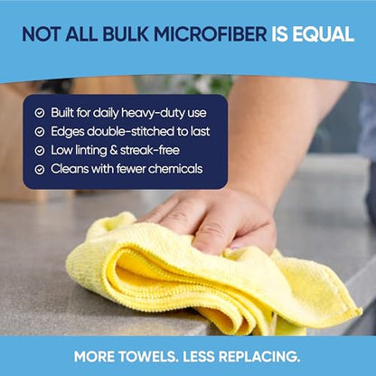 Bulk 12” X 12” All Purpose Microfiber Towels Wholesale - Case Quantity (400 Count) | No Fraying | High Density Microfiber | Zero Chemical Cleaner | Long-Lasting (Green) - color: Green, size: 400 Count (Pack of 1)