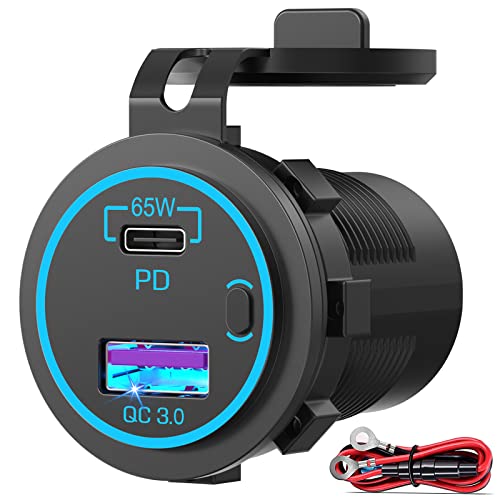 83W 12V Car USB Charger, 65W USB-C + Quick Charge – for Laptop & Phone