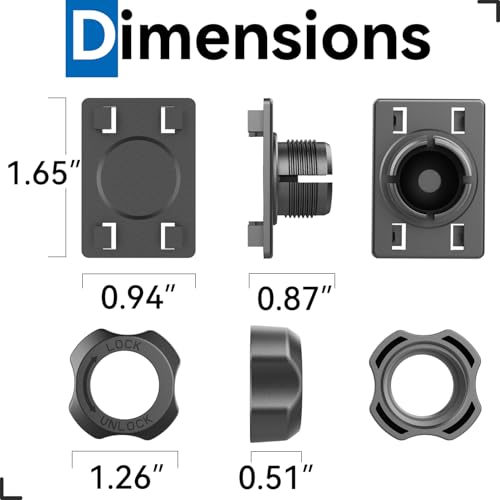 4 Pack 4-Tab Brackets Adapters Replacement Holders Parts for CarPlay Screen with 17mm Ball Socket, Fits 4-Holes Car Monitors for Dash Cam, Baby Camera Monitor, Backup Camera Monitor