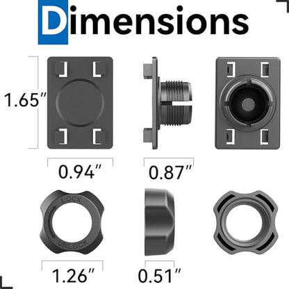 4 Pack 4-Tab Brackets Adapters Replacement Holders Parts for CarPlay Screen with 17mm Ball Socket, Fits 4-Holes Car Monitors for Dash Cam, Baby Camera Monitor, Backup Camera Monitor