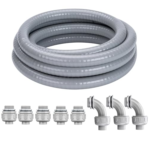 1-1/4 Inch 25 FT Liquid-Tight Conduit and Connector Kit - style: 1-1/4 inch-25FT