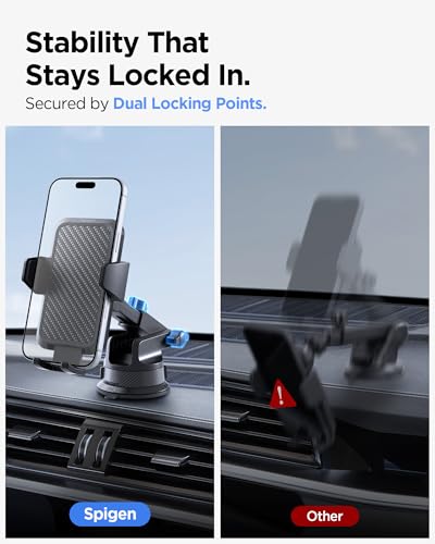 Spigen Carbon Fiber Dashboard Car Mount with Multi-Angle Telescopic Arm - color: Carbon