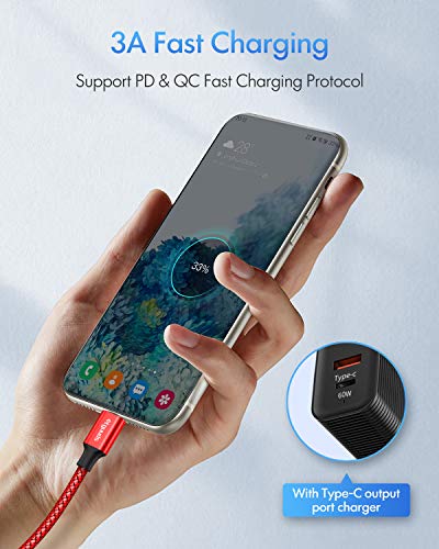 etguuds USB C to USB C Cable 6.6ft, 2-Pack 60W C to C Cable Fast Charging - color: Red, size: 6.6ft