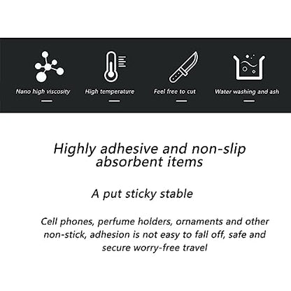 2pack Sticky Upgraded Anti-Slip mat - Non-Slip Rubber, 10.6 X 5.9 Inches - Universal Car Dashboard Sticky Mat for Phone, Sunglasses, Keys - Black/Leather Pattern - 27 * 15cm - color: HF201