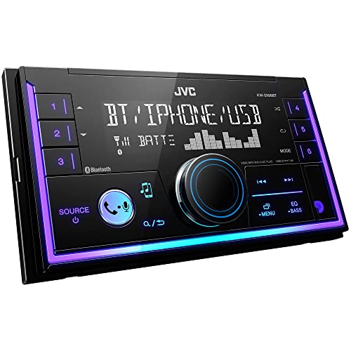 JVC KW-SX88BT Bluetooth Double DIN Car Stereo, 200W Digital Stereo Receiver, AM/FM Radio, Dual Phone Connection, 13-Band EQ, 1.5A USB & AUX Inputs, Custom Color Illumination, Shallow Chassis - style: Double DIN Receiver