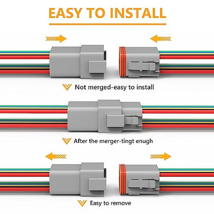 Newdeli Deutsch 12 Pin Connector Kit Waterproof Electrical Connector 16 AWG Male and Female Automotive Wire Connectors for Car Truck Boat, Dt Connector 1 Sets - size: DT Connector 1 Set 12 Pin