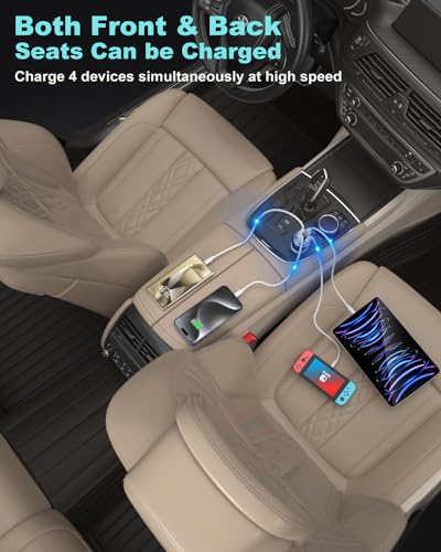 USB C Car Charger 65W, OKRAY 4-Port Car Charger PD30W&QC3.0 Fast Charging - size: 2 Pack