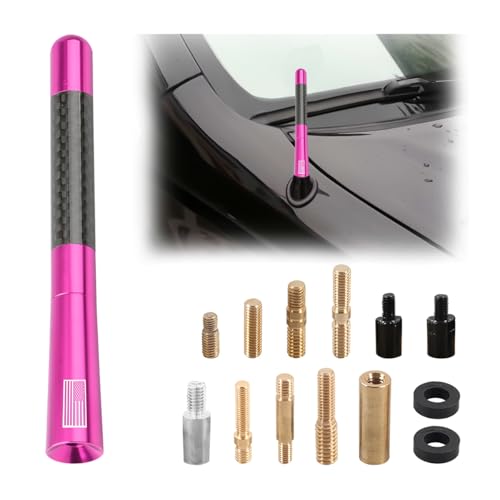 BESULEN 4.7 Inch Car Short Antenna, American Flag Design, Pink - color: Pink, size: 4.7 Inch