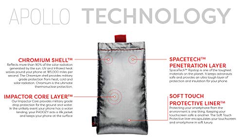 PHOOZY Apollo Thermal Phone Case | Insulated Phone Pouch Extends Battery Life 3X | Heat Resistant Drop Protection | Military Grade Water Resistant | Medium | Silver - color: Silver, size: Medium