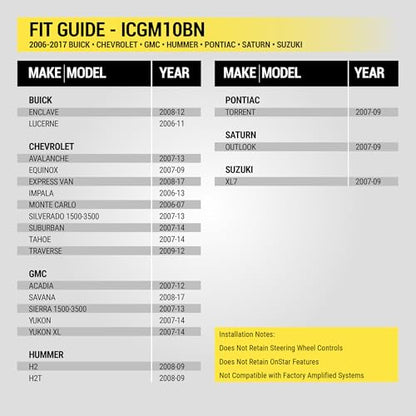 Scosche ICGM10BN Complete Double/Single DIN Stereo Installation Kit for Select Non-Amplified 2006-17 General Motors Vehicles - No Steering Wheel Remote - See Fit Guide in Images to Verify Your Vehicle - style: Class II Complete Kit