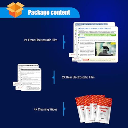 ROVE Windshield Electrostatic Films, 2 Front and 2 Rear, for R2-4K Dual - color: Electro Film (Front & Rear) - 2x