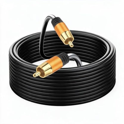 Digital Coaxial 75FT Audio Cable,1RCA Male to 1RCA Male Subwoofer Cable RCA Video Cable for Subwoofer, Home Theater, Video/Audio Subwoofer Rear View Parking Camera - size: 75FT
