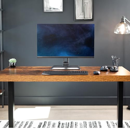 VIVO Premium Single 17 to 32 inch VESA Monitor and Touch Screen Desk Stand with Rotating Base, Freestanding Pneumatic Height Adjustable Arm, 12 inch Maximum Screen Height, Black, STAND-V001R