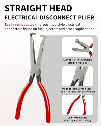 4 PCS Automotive Electrical Disconnect Pliers and Hose Clamp Pliers Set - color: 4 Pcs Automotive Repair Set-red Handle