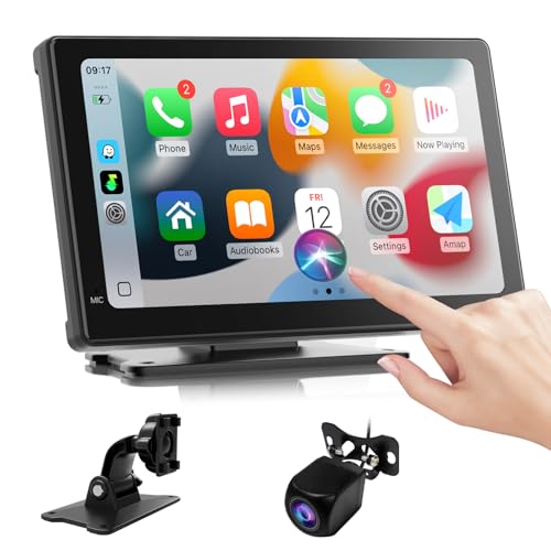 Haudio 7 Inch Portable Carplay Screen for Car,Car Stereo Wireless Carplay & Android Auto,1080p Backup Camera CarAudio Receivers GPS Navigation Mirror Link - size: 7-Inch(7002)