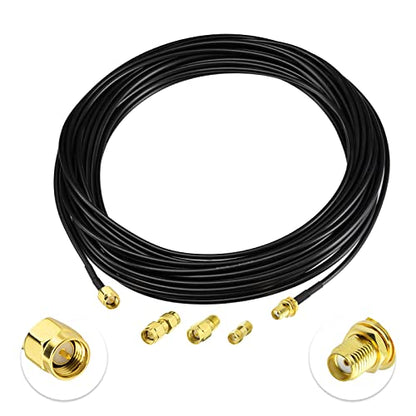 Superbat RF coaxial SMA Male to SMA Female Bulkhead RG174 33ft Cable + 3pcs RF Coax SMA Adapter Kit for SDR Equipment Antenna Ham Radio,3G 4G LTE Antenna,ADS-B,GPS and etc - size: 10M/33FT RG174