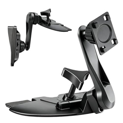 Extended Arm CD Slot Mount for CarPlay Screen Adjustable 360° Rotating Universal Head Compatible with in-Car Monitors CD Slot CarPlay Mount for 7" 9" 10.26" Portable Car Stereo Cd Bracket