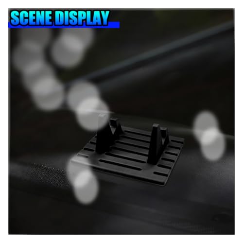 2PCS Car Phone Holder, Anti-Slip Silicone Dashboard Cellphone Mat, Waterproof Vehicle GPS Device Mount Pad, Universal Compact Auto Interior Mobile Phone Holders (Black) - color: Black