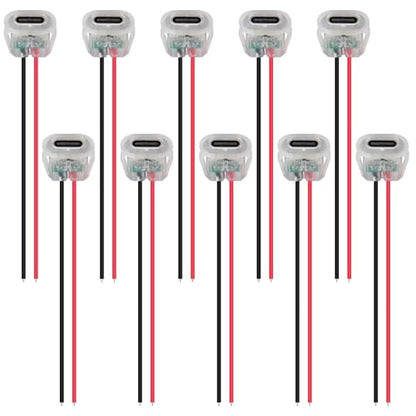10PCS USB Type-C Female Chassis,3A 2-pin Soldering Jack,2 Wire USB C Panel Mount Connector,24AWG USB C Pigtail Cable Extension Power Cable - style: H