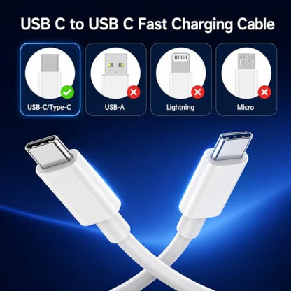 LOFPYE 3-Pack 60W USB C to USB C Cable 3.3FT+6.6FT+10FT for iPhone 17/16/15 - color: White, size: 10FT+6.6FT+3.3FT