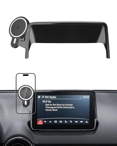 PZK Car Phone Mount for Mazda CX-3 2016-2021/ Mazda 3 2014-2016/MX-5 Miata - color: Magsafe+ Wireless Charger, size: MX-5 Miata 2016-2023 /CX-3 2016-2021/3 2014-2016