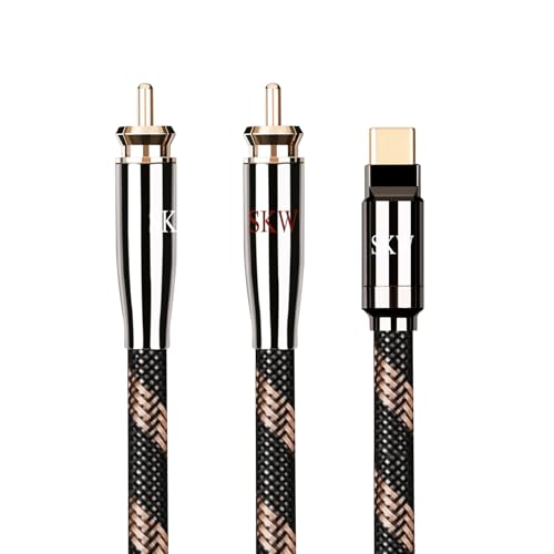 SKW USB C to 2 RCA Audio Cable Audiophile Type C to 2RCA Male Jack Plug Y Adapter Cord Compatible with iPad Pro, MacBook, Samsung, Pixel 7 Pro 9.8ft/3M - size: 9.8 ft
