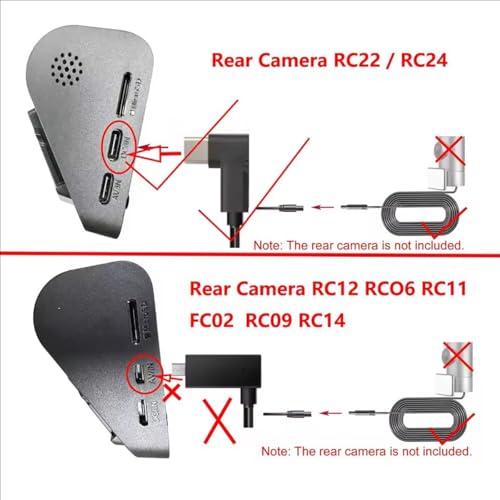TILLMAMNER Line for 70mai Rear Camera Extension Cord Cable 5.5m for 70MAI Rear Camera RC22 / RC24 Rear Photography Connection line