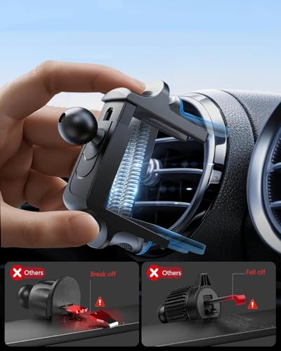 ICAILIN Car Phone Holder Mount for Round Air Vent, Universal Circular Vent Cell Phone Mount Compatible with Mercedes Benz A/B/C/E/S/GLC Class, Jeep Wrangler, Mini Cooper, Fits iPhone & Samsung