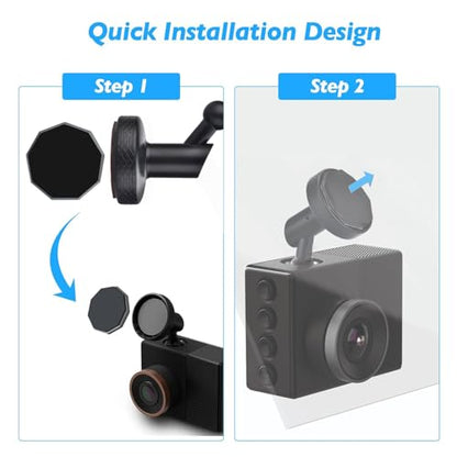 Dash Cam Holder,Magnetic Mount for Garmin Dash Cam,with 2 Magnetic Piece,Compatible with Garmin Dashcam Mini 2/65W/66W/67W/Mini/Mini 3/Tandem/X110/X210/Speak(low-profile magnetic camera mount) - style: low-profile magnetic camera mount