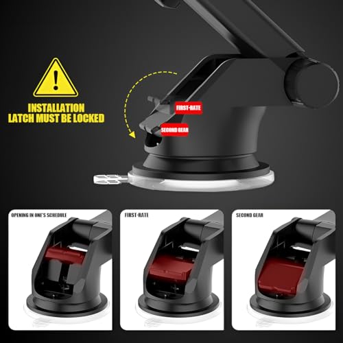 Osilly Car Phone Holder, 3 in 1 Auto Dashboard Windshield Air Vent Cell Phone Mount, Suction Cup & Clip, Hands-Free Car Interior Accessories, Universal for iPhone Android All Smartphone