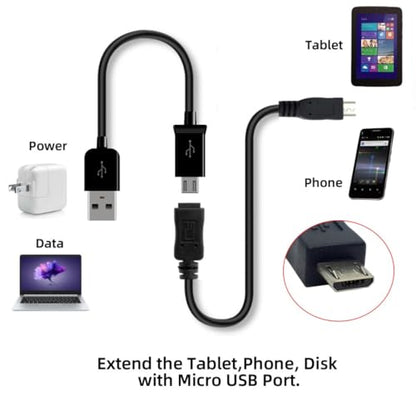 chenyang Micro USB 2.0 Extension Cable,Micro USB 5Pin Male to Female Data Charging Extension Cable for Dash Cam/GPS/Camera 0.65FT/0.2M - size: 0.65FT
