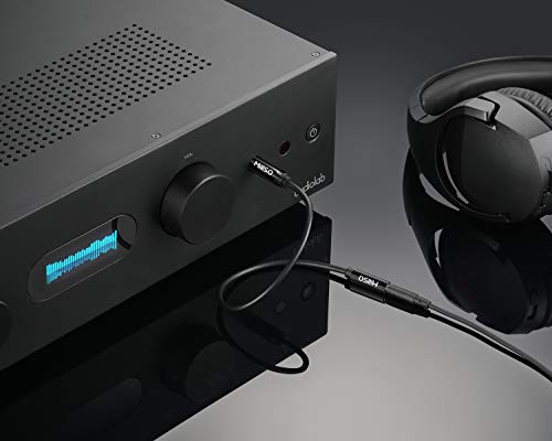 MillSO 1/4 to 3.5mm Headphone Adapter TRS 6.35mm 1/4 Male to 3.5mm 1/8 Jack - color: Piano Black, size: 1 FT