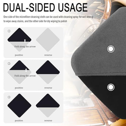New Car Screen Cleaner Cloth,Double-Sided Car Touch Screen Cleaner Adopts Glove-Style Design,Reusable Microfiber Screens Cleaning Cloths for Dashboard & Display (Black) - color: Black