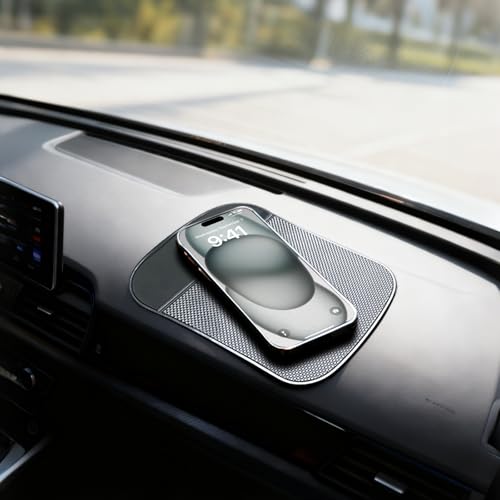 Car Dashboard Sticky Pad (2 Pack), Larger Size Reusable and Washable Anti-Slip Cell Pads with Strong Adhesive, Can Hold Cell Phones, Sunglasses, Coins ect. (7.5" x 5.5")