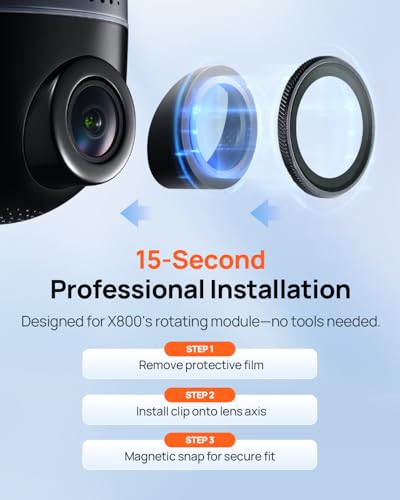 70mai Magnetic CPL Filter for 4K Omni X800 Dash Cam - Anti-Glare Polarizing Lens with Snap-On Design, Scratch-Resistant & Enhance Clarity (for X800 Only)