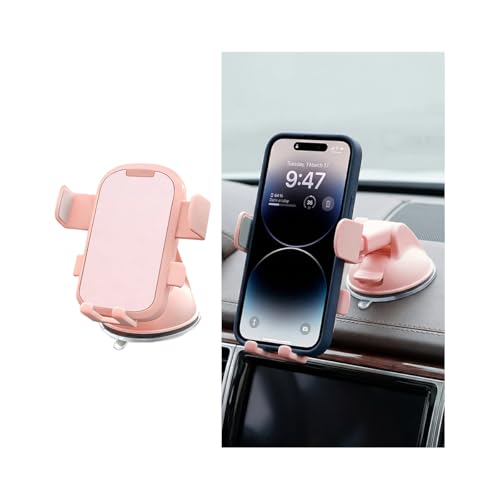 Zpana Car Phone Holder, 360° Adjustable Suction Cup Hands-Free Vehicle Windshield Dashboard Cell Phone Mount, Automotive Interior Smartphone Stand, Universal for SUV RV Truck (Pink) - color: Pink