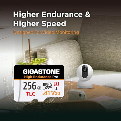 【5 Yrs Free Data Recovery】【Dash Cam】 GIGASTONE 256GB Micro SD Card, TLC High Endurance Pro, Speed Up to 100MB/s, Compatible with REDTIGER Rove VIOFO VANTRUE PRUVEEO ARIFAYZ, MicroSDXC UHS-I A1 V30 U3 - color: 256GB High Endurance Pro 1-Pack