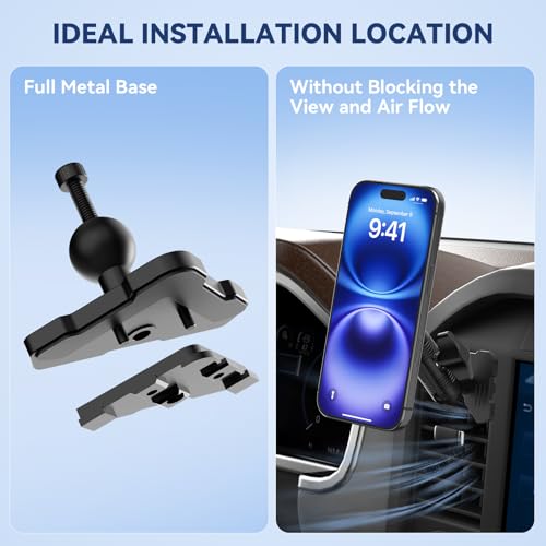 Surfcabin CNC Magnetic Vent Phone Holder for 2021-2026 Ford F150 - style: Compatible with F150 2021-2026 with Metal Arm