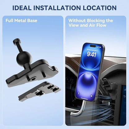 Surfcabin CNC Magnetic Vent Phone Holder for 2021-2026 Ford F150 - style: Compatible with F150 2021-2026 with Metal Arm