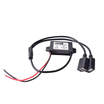 Car Hard Wire Charger, 12V to 5V Dual USB Female Port Charging Cable Direct Link Hard Wired Step Down Converter Power Supply for Dash Camera Car DVR GPS - color: Black 12V to 5V DUSB