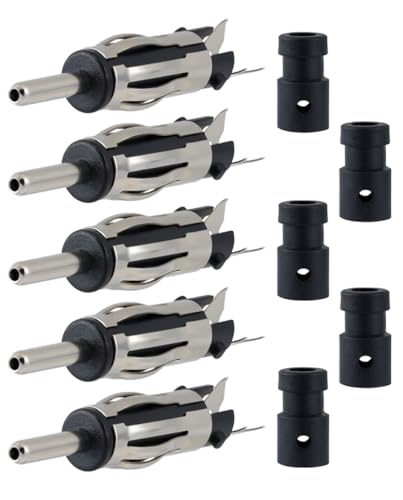 5PCS Car Radio DIN Male Connector FM AM Universal Car Antenna DIN Plug Copper Connector for Extension Coaxial Cable RG58 - size: RG58 5PCS