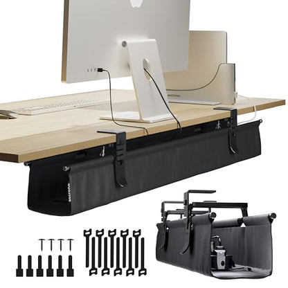 Ascrono Original Under Desk Cable Management Tray, Black, 40.6" - color: Black, size: Large (40.6 in)
